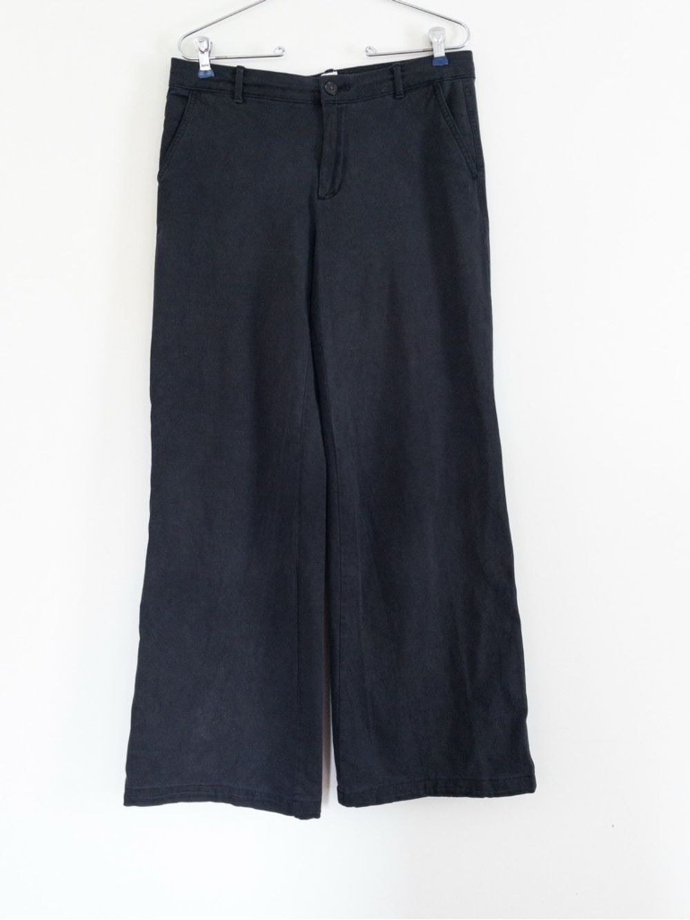 GAP Black Stretch Cotton Wide Leg Dress Pants Classic Minimalist Capsule 10 Reg